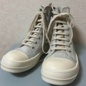 Rick Owens Dark Shadow Converse-style canvas sneakers in grey.